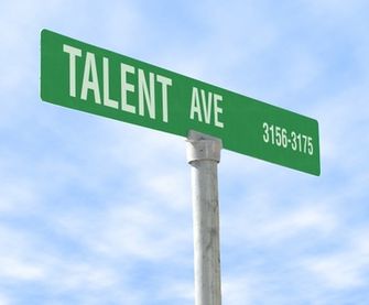talent themed street sign